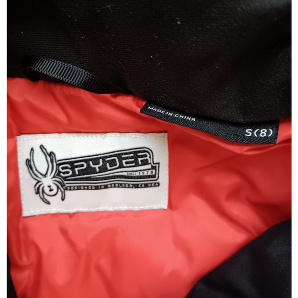 Boys Spyder Black Winter Coat Size S (8) - Picture 2 of 2